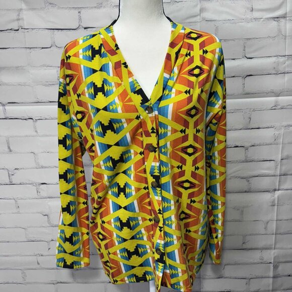 L&B Southwest Print Button-Up Cardigan – Size M - Picture 1 of 7